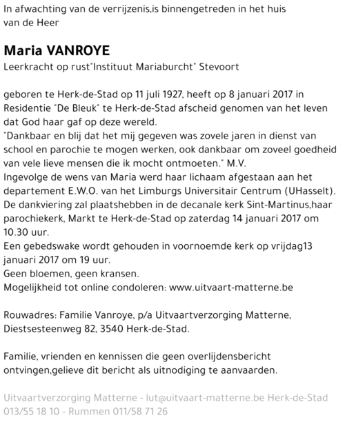 Maria Vanroye