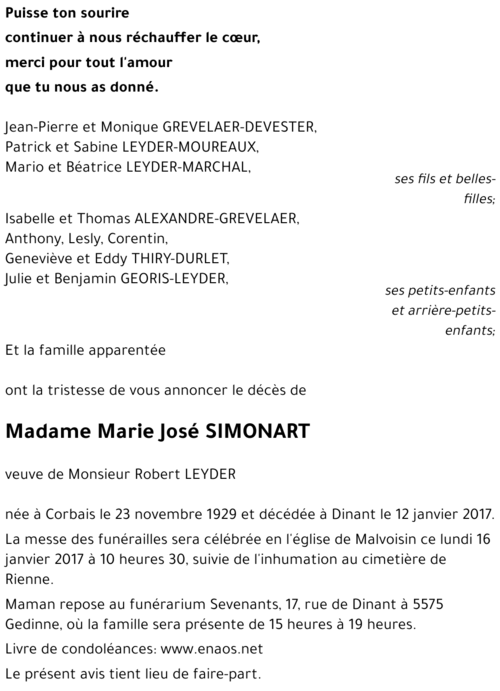 Marie José SIMONART