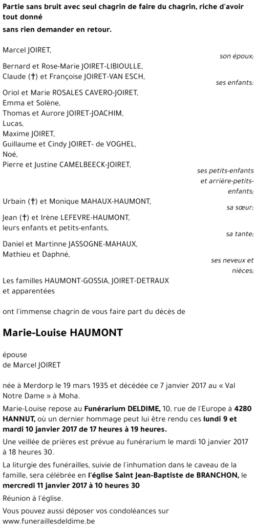 Marie-Louise HAUMONT