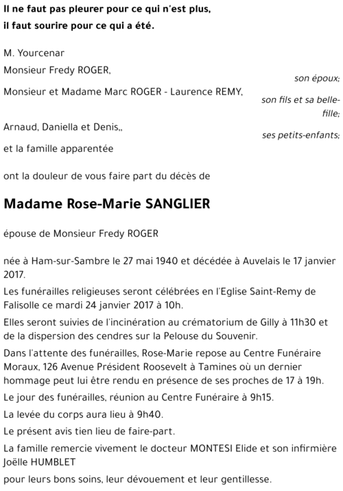 Rose-Marie SANGLIER