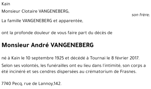 André VANGENEBERG