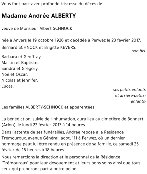 Andrée ALBERTY