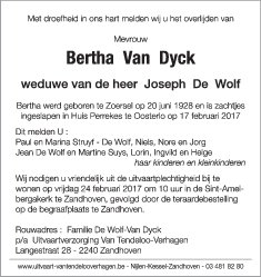 Bertha Van Dyck