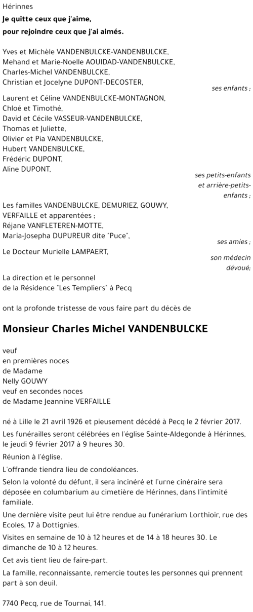 Charles Michel VANDENBULCKE