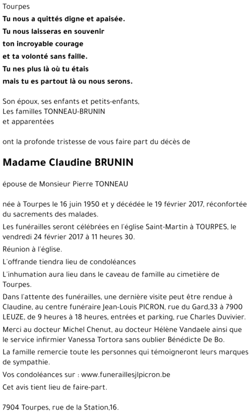 Claudine BRUNIN