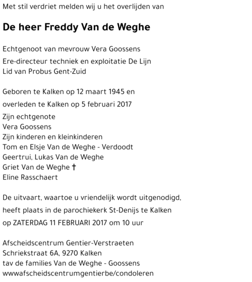 Freddy Van de Weghe