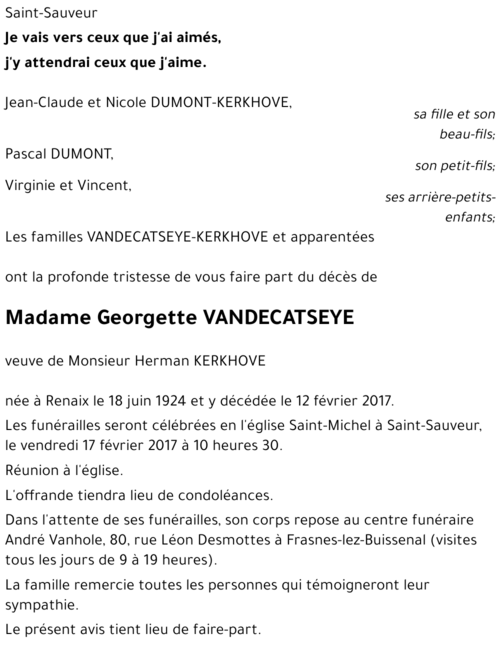 Georgette VANDECATSEYE