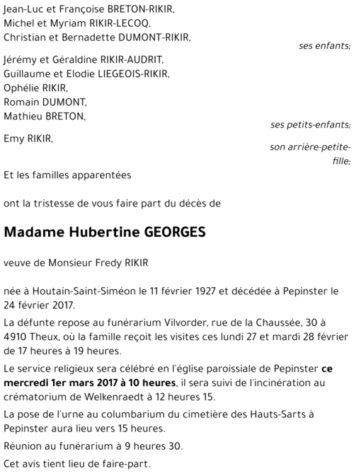 Hubertine GEORGES