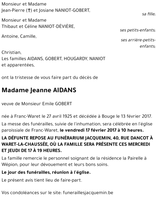 Jeanne AIDANS