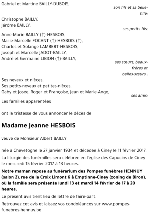 Jeanne HESBOIS