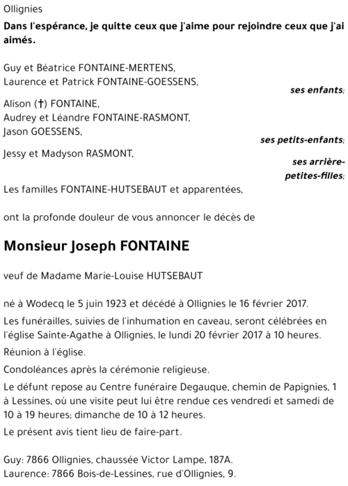 Joseph FONTAINE