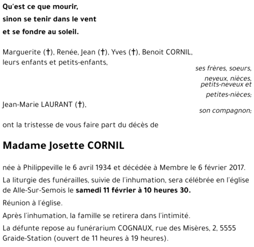 Josette CORNIL