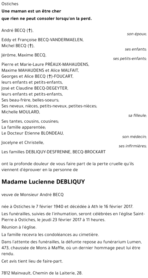 Lucienne DEBLIQUY