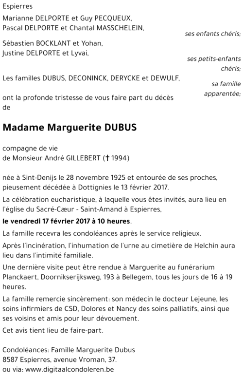 Marguerite DUBUS