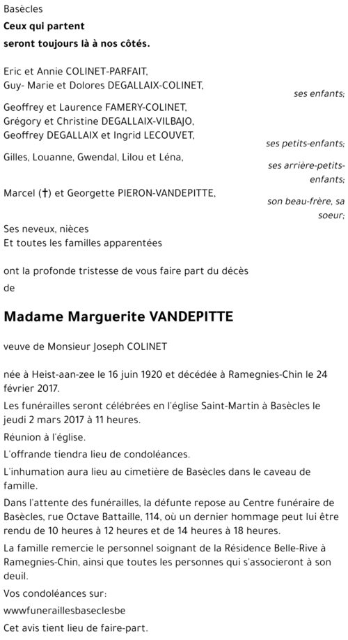 Marguerite VANDEPITTE