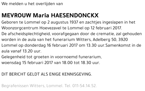 Maria Haesendonckx