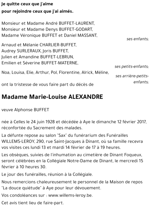 Marie-Louise ALEXANDRE