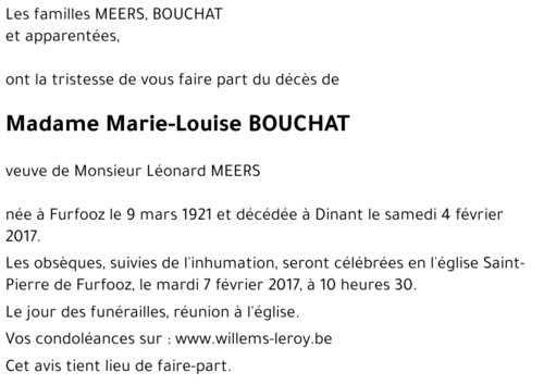Marie-Louise BOUCHAT