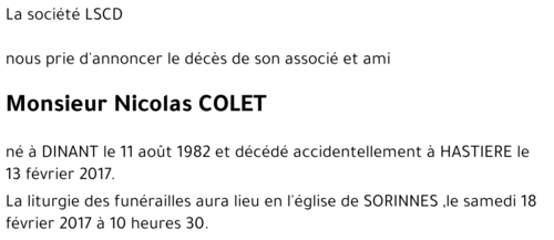 Nicolas COLET