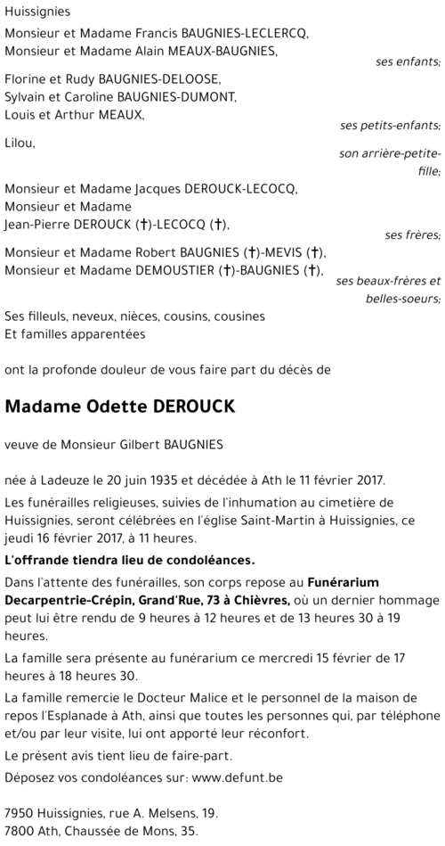 Odette DEROUCK