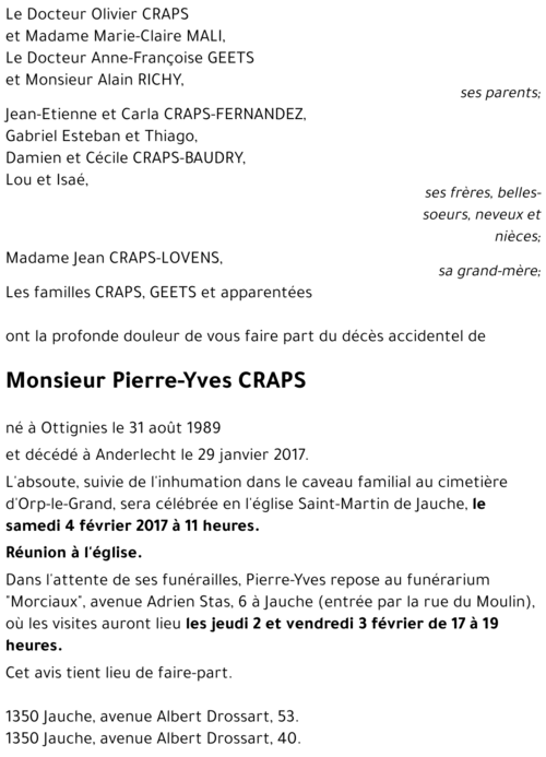 Pierre-Yves CRAPS