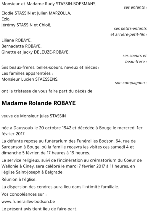 Rolande ROBAYE
