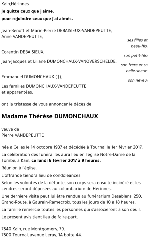 Thérèse DUMONCHAUX