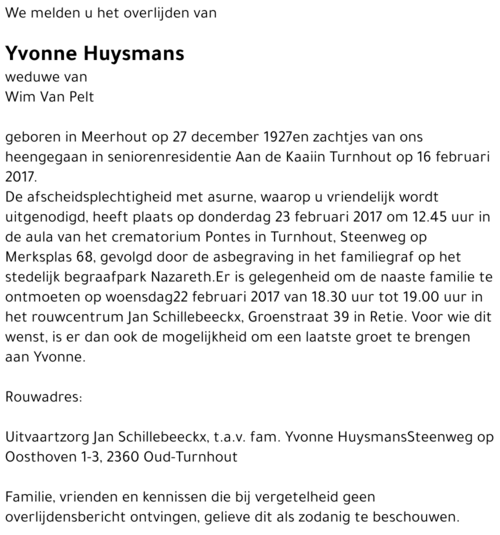 Yvonne Huysmans