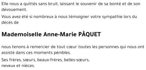 Anne-Marie PÂQUET