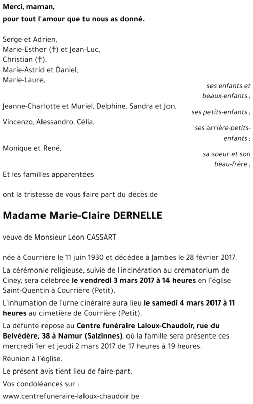Marie-Claire DERNELLE