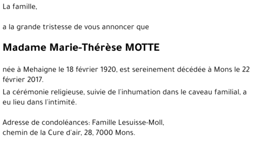 Marie-Thérèse MOTTE
