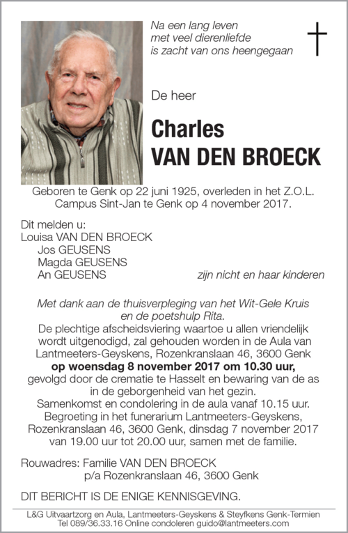 Charles VAN DEN BROECK