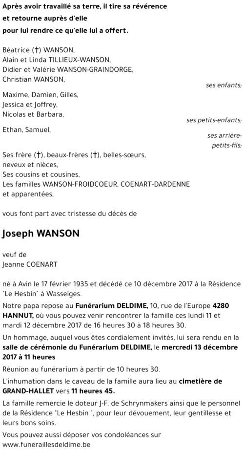 Joseph WANSON