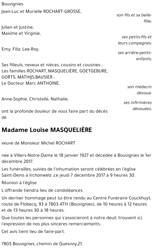 Louise MASQUELIÈRE