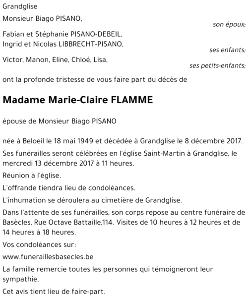 Marie-Claire FLAMME
