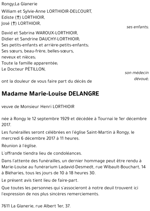 Marie-Louise DELANGRE