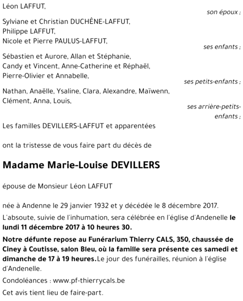 Marie-Louise DEVILLERS