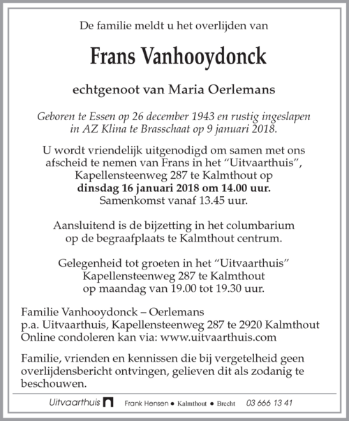 Frans Vanhooydonck