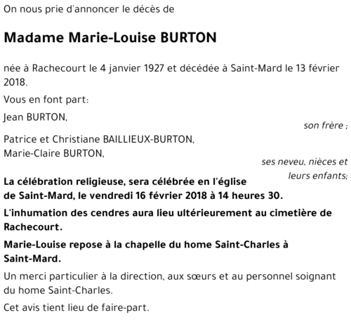 Marie-Louise BURTON 