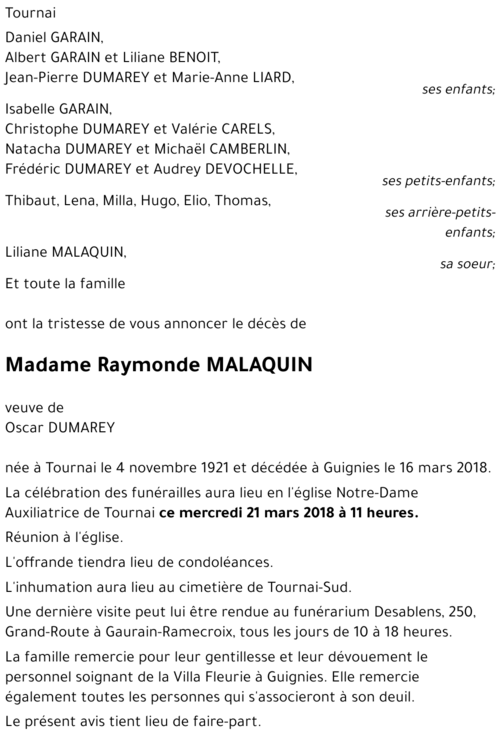 Raymonde MALAQUIN