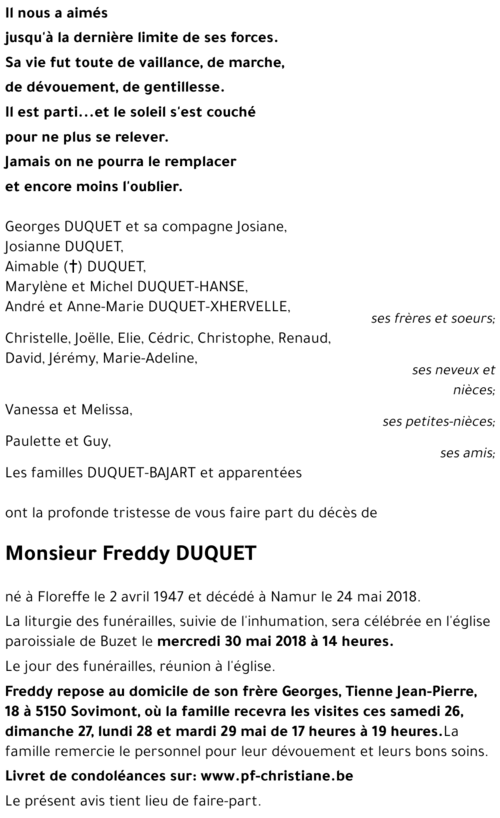 Freddy DUQUET