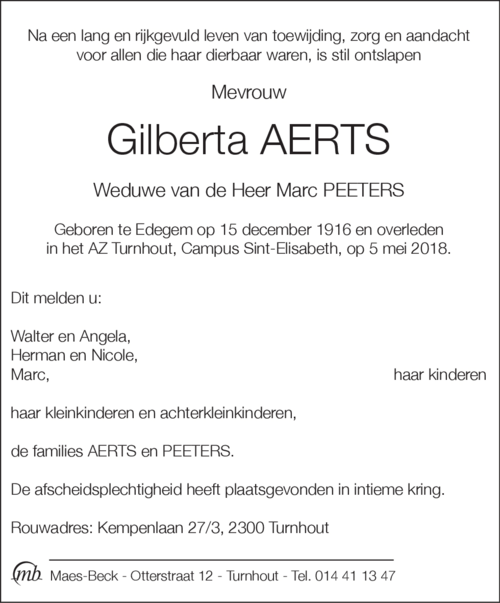 Gilberta Aerts
