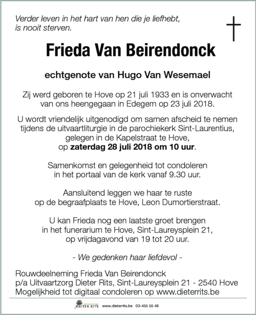 Frieda Van Beirendonck