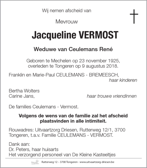 Jacqueline Vermost