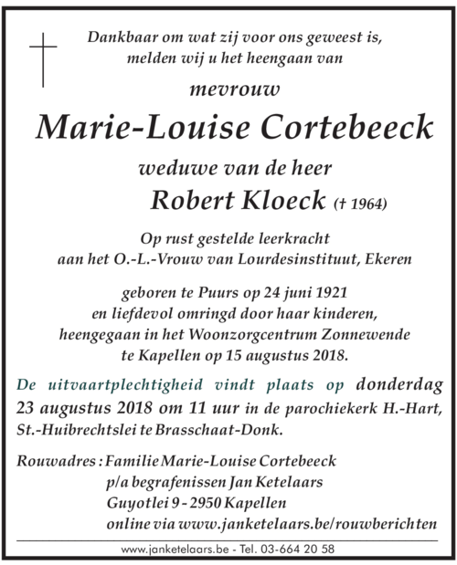 Marie-Louise Cortebeeck