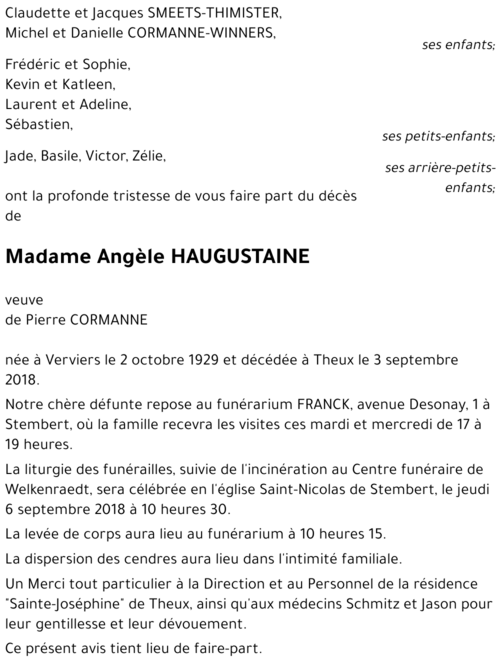 Angèle HAUGUSTAINE