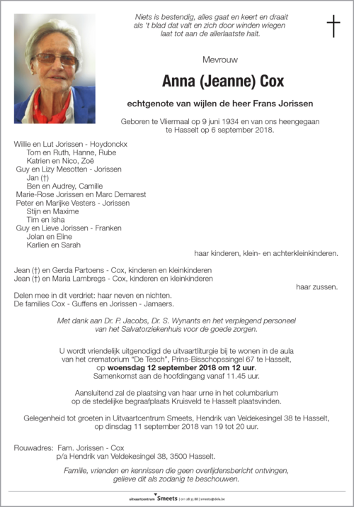 Anna (Jeanne) Cox