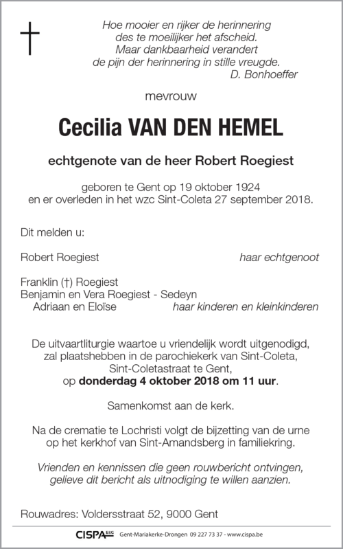 Cecilia Van den Hemel