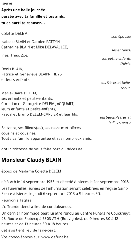 Claudy BLAIN