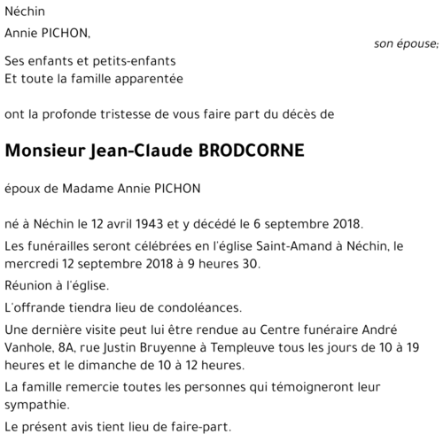 Jean-Claude BRODCORNE